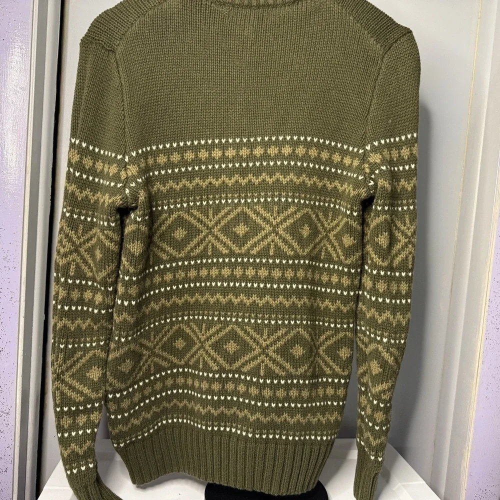Banana Republic Fair Isle Heritage Cottagecore Forest Green Size Small Sweater